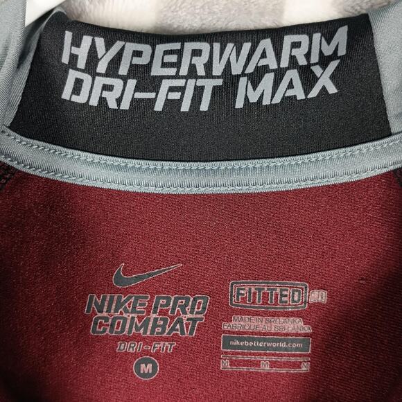 Nike Pro Combat Hyperwarm Dri-FIT Max Pullover Mens Medium 1/4 Zip Base Layer - Picture 2 of 11